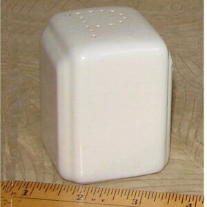 Vtg Single PEPPER SHAKER, 1950s Porcelain Cube, Stove-Top Streamline Replacement